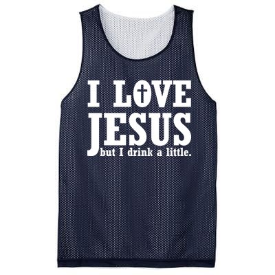 I Love Jesus But I Drink A Little Mesh Reversible Basketball Jersey Tank