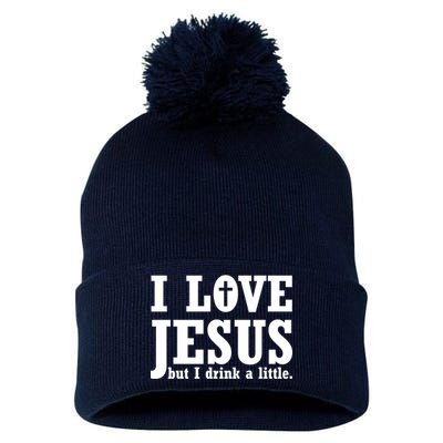 I Love Jesus But I Drink A Little Pom Pom 12in Knit Beanie