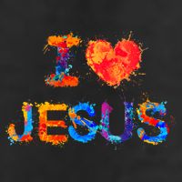 I Love Jesus Paint Splatter 11oz C Handle Ceramic Mug
