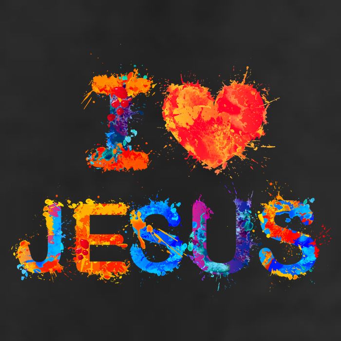 I Love Jesus Paint Splatter 11oz C Handle Ceramic Mug