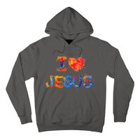 I Love Jesus Paint Splatter Hoodie