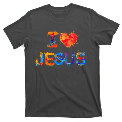 I Love Jesus Paint Splatter T-Shirt