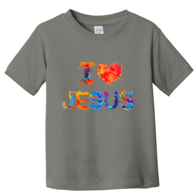 I Love Jesus Paint Splatter Toddler T-Shirt