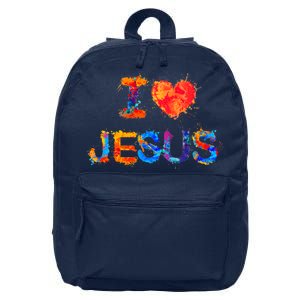 I Love Jesus Paint Splatter 16 in Basic Backpack