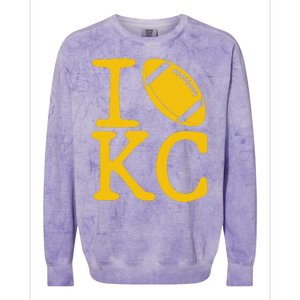 I Love Kansas City Football Fan Colorblast Crewneck Sweatshirt