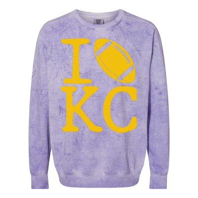 I Love Kansas City Football Fan Colorblast Crewneck Sweatshirt