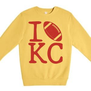 I Love Kansas City Football Fan Premium Crewneck Sweatshirt