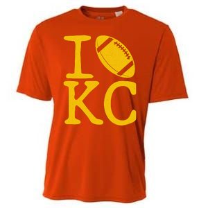 I Love Kansas City Football Fan Cooling Performance Crew T-Shirt