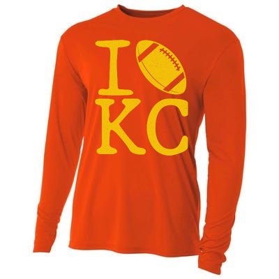 I Love Kansas City Football Fan Cooling Performance Long Sleeve Crew