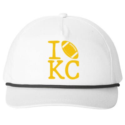 I Love Kansas City Football Fan Snapback Five-Panel Rope Hat