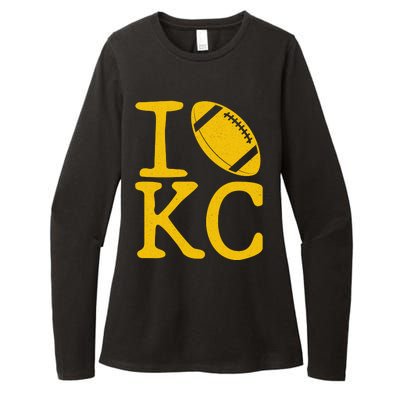 I Love Kansas City Football Fan Womens CVC Long Sleeve Shirt