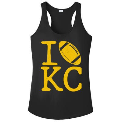 I Love Kansas City Football Fan Ladies PosiCharge Competitor Racerback Tank