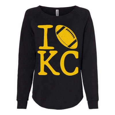 I Love Kansas City Football Fan Womens California Wash Sweatshirt