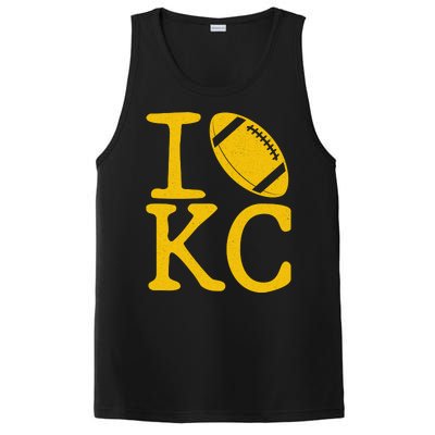 I Love Kansas City Football Fan PosiCharge Competitor Tank