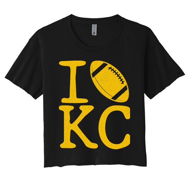 I Love Kansas City Football Fan Crop Top