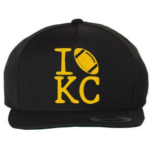 I Love Kansas City Football Fan Wool Snapback Cap