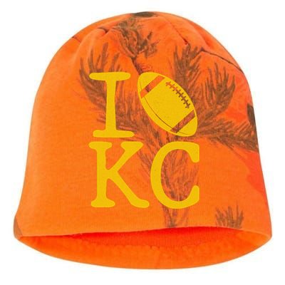 I Love Kansas City Football Fan Kati - Camo Knit Beanie