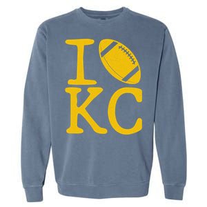 I Love Kansas City Football Fan Garment-Dyed Sweatshirt