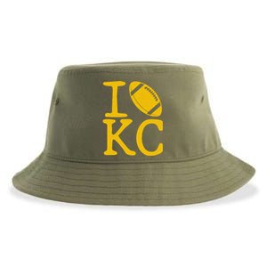 I Love Kansas City Football Fan Sustainable Bucket Hat