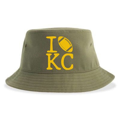 I Love Kansas City Football Fan Sustainable Bucket Hat