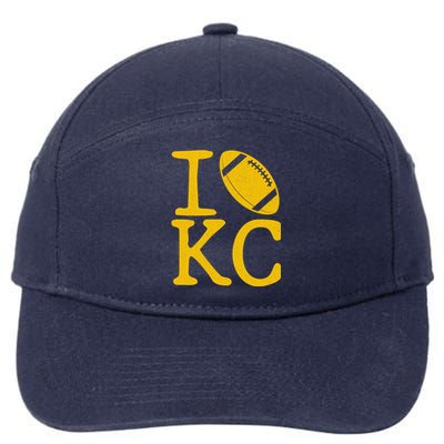 I Love Kansas City Football Fan 7-Panel Snapback Hat