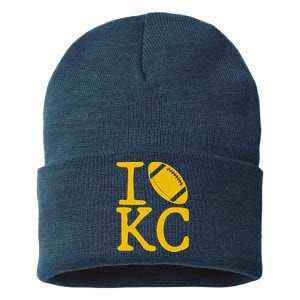 I Love Kansas City Football Fan Sustainable Knit Beanie