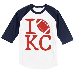 I Love Kansas City Football Fan Baseball Sleeve Shirt