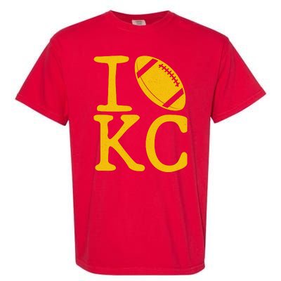 I Love Kansas City Football Fan Garment-Dyed Heavyweight T-Shirt