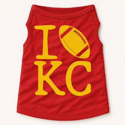 I Love Kansas City Football Fan Doggie Tank