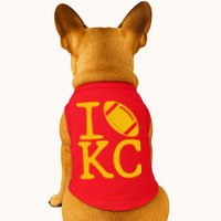 I Love Kansas City Football Fan Doggie Tank