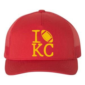 I Love Kansas City Football Fan Yupoong Adult 5-Panel Trucker Hat