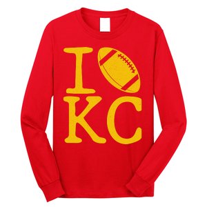 I Love Kansas City Football Fan Long Sleeve Shirt