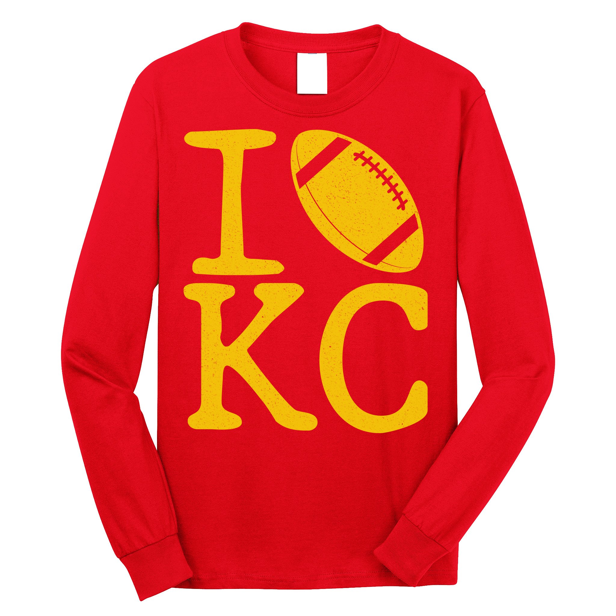 I Love Kansas City Football Fan Long Sleeve Shirt