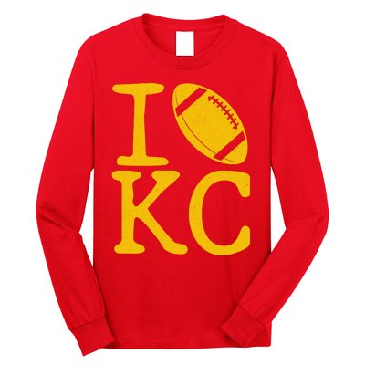 I Love Kansas City Football Fan Long Sleeve Shirt