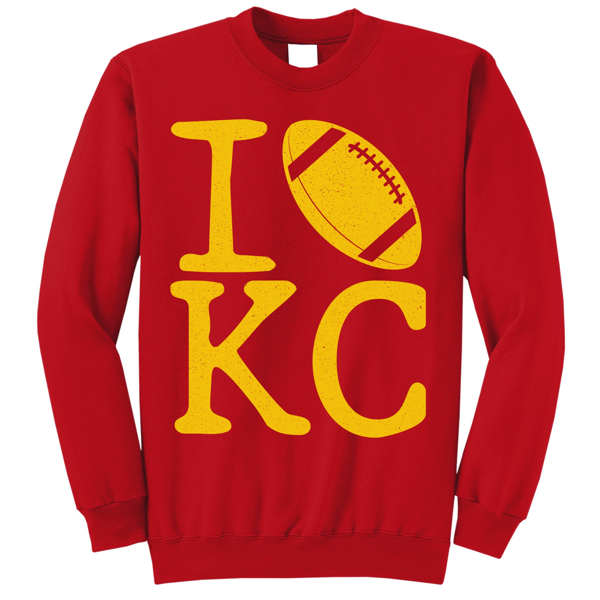 I Love Kansas City Football Fan Sweatshirt