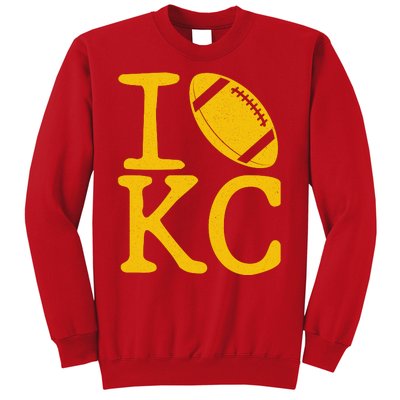 I Love Kansas City Football Fan Sweatshirt