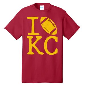 I Love Kansas City Football Fan Tall T-Shirt