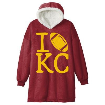 I Love Kansas City Football Fan Hooded Wearable Blanket