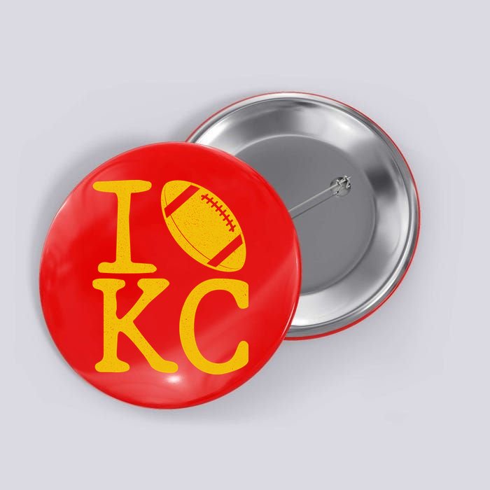 I Love Kansas City Football Fan Button