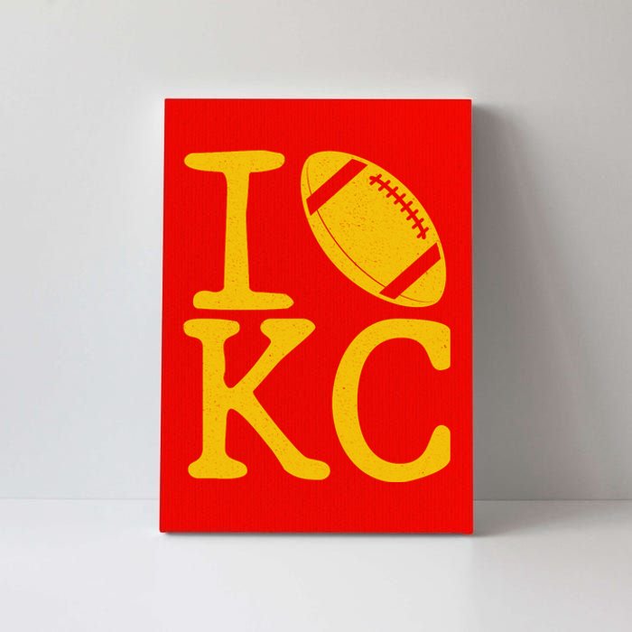 I Love Kansas City Football Fan Canvas