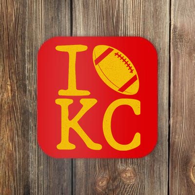 I Love Kansas City Football Fan Coaster