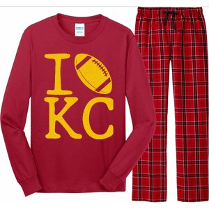 I Love Kansas City Football Fan Long Sleeve Pajama Set