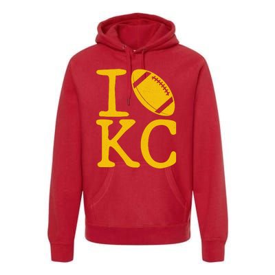 I Love Kansas City Football Fan Premium Hoodie