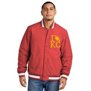 I Love Kansas City Football Fan Insulated Varsity Jacket