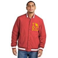 I Love Kansas City Football Fan Insulated Varsity Jacket