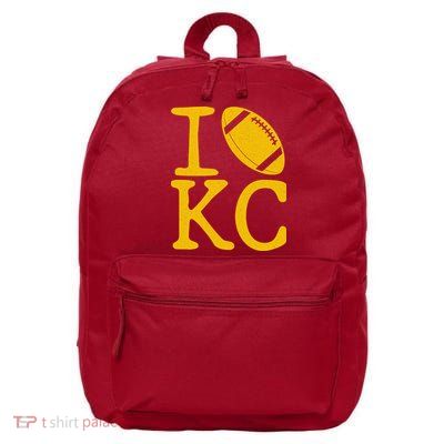 I Love Kansas City Football Fan 16 in Basic Backpack