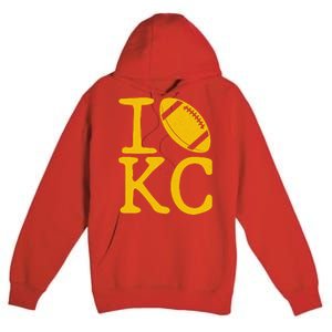 I Love Kansas City Football Fan Premium Pullover Hoodie