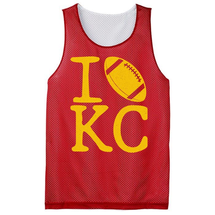 I Love Kansas City Football Fan Mesh Reversible Basketball Jersey Tank