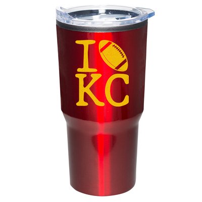 I Love Kansas City Football Fan Tumbler