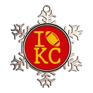 I Love Kansas City Football Fan Metallic Star Ornament